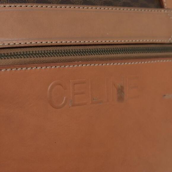 CELINE Macadam Canvas Tote Bag Pvc Leather Brown Gold - Picture 10 of 16